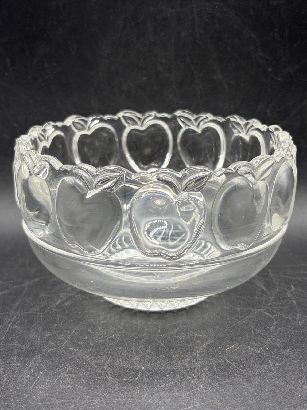 Tiffany & Co. Crystal Apple Fruit Pattern Bowl, Candy Bowl Classic Tableware
